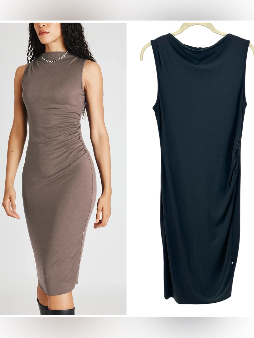 Kit And Ace Belmont Brushed Sleeveless Dress Size Medium Black Soft Stretch NWT